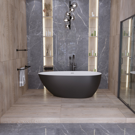 Ванна акриловая Grossman Fly GR-1103MB 160х80 отдельностоящая овальная с ножками